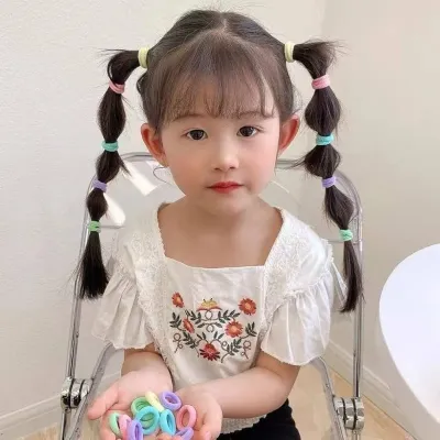 Hair Rope Braids Ponytail Hairbands for Baby Girl's (100 Pc/ 1 Box)
